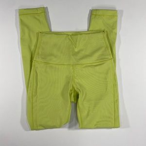 Neon Yellow Lululemon Wunder Under Leggings 25"